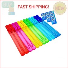 JOYIN 14.6    Big Bubble Wands for Kids, 1 Dozen Bubble Wand Bulk with Refill Sol