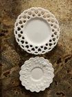 Pair of West Moreland Vintage Milk Glass Plates, 7.5”& 5.75”
