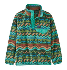 Patagonia Lightweight Synchilla Snap-T Fleece Pullover Teal Green Kids Small 7-8