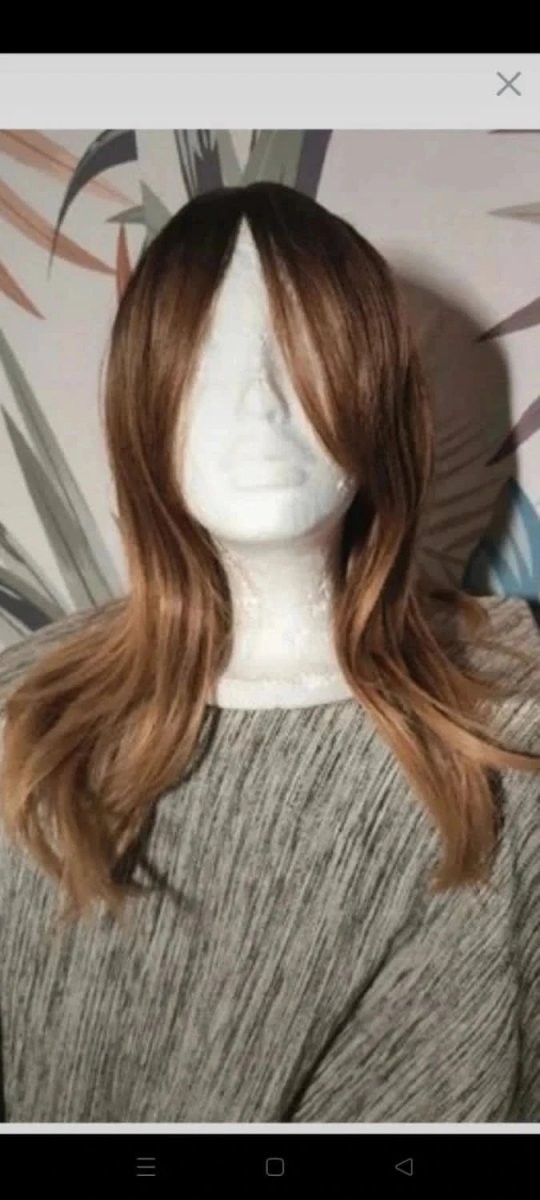 Perruque naturelle ombré mèches cheveux longs lace front wig pour femme noire