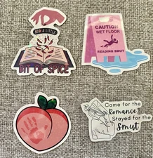 Holographic Smut Stickers | Romance Bookish Glitter Decals for Spicy Readers x8 
