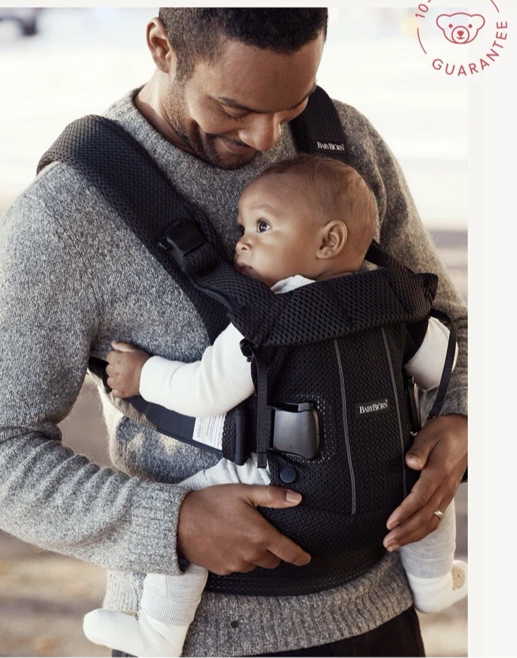 NEW! BabyBjorn Baby Carrier One Air 3D Mesh Black Gray Breathable Travel