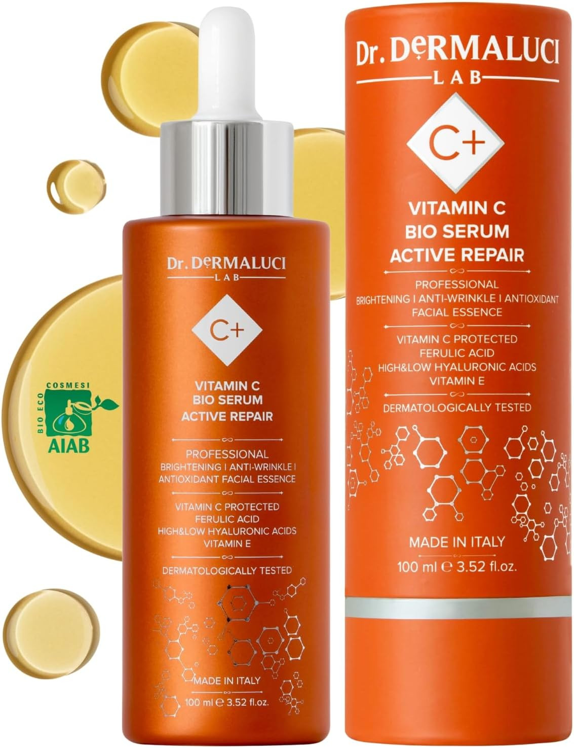 Siero Viso Vitamina C 100ML BIO | Antirughe, Antimacchie, Illuminante, Idratante