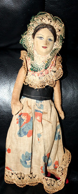 Vintage Stockinette Ethnic Doll Hand Painted Face