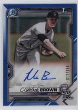 2021 Bowman Draft Chrome Pick Blue Refractor 12/150 McCade Brown Auto 0u46