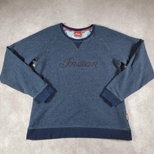 Indian Motorcycle Sweater Mens Medium Blue Crewneck Graphic Pullover Biker