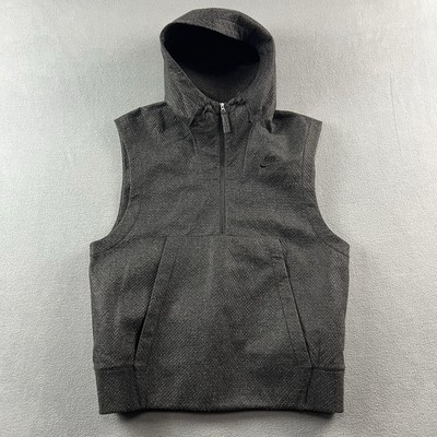 Nike Hoodie Mens Small Gray 1/2 Zip Tech Pack Therma Fit ADV Fleece Sleeveless