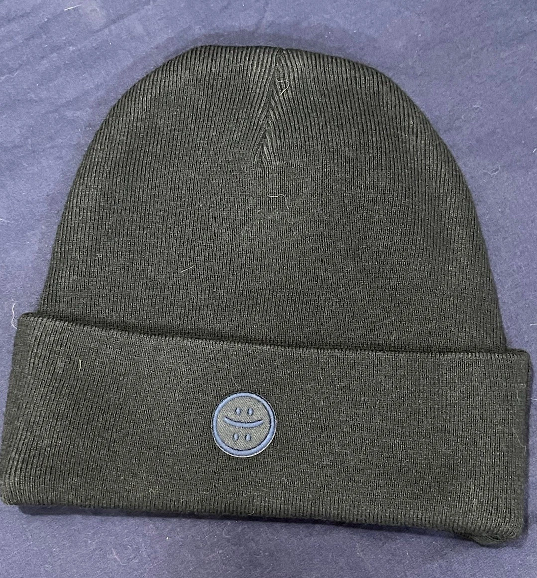 New madhappy Navy Blue embroidered beanie Classic Knitted Beanie Hat Unisex OS
