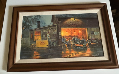 Dave Barnhouse ''King of the Road'' Harley Davidson Master 6/19 Canvas AP Framed