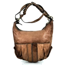 Chloe Heloise Hand Bag Shoulder Bag Hobo 2Way Medium Leather Brown #A319