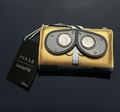 Loungefly Disney Pixar WALL-E Small Zip-Around Wallet Gold Black 2025