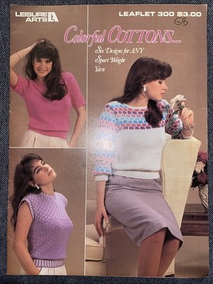 80 s Knit Sweater Vintage Pattern Booklet / Leaflet Cool Cottons