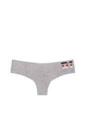 Victoria's Secret PINK No-Show Thong Panty Heather Grey Marl