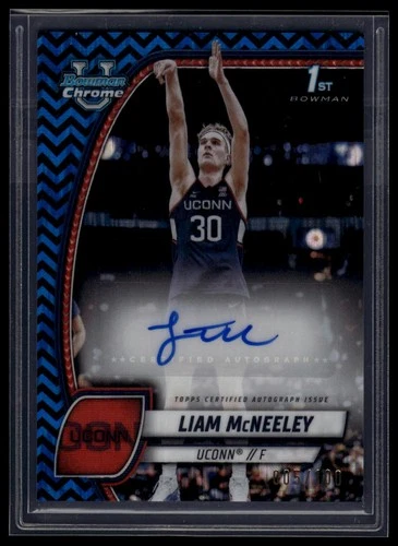 2024-25 Bowman University Chrome Liam McNeeley Auto Black & Blue Stealth /100