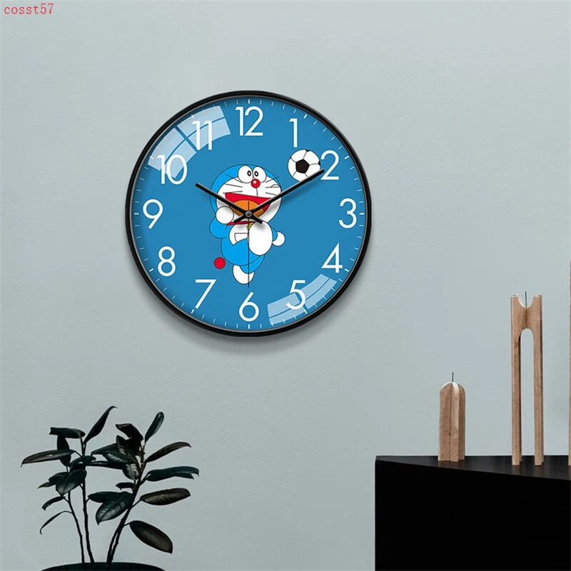 Reloj de Pared Doraemon Dibujos Animados Habitación Infantil Decoración Hogar Reloj Silencio Redondo Regalo 10/12/14" Foto 4 de 4