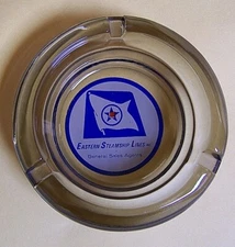 VINTAGE ADV. ASHTRAY~EASTERN STEAMSHIP LINES, GENERAL SALES AGENTS