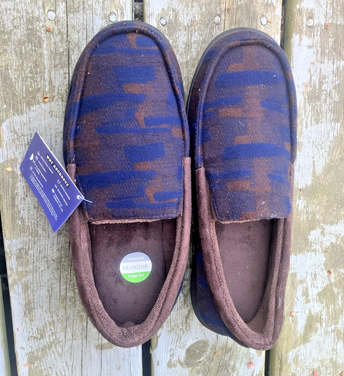 RockDove Men's SILVADUR Anti-Odor Camo Moc Slipper Size US 1