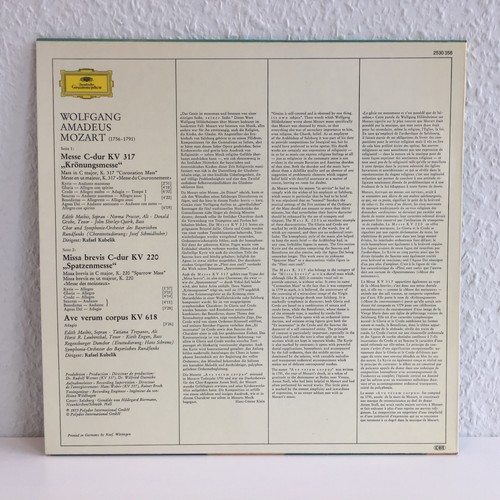 Mozart - Krönungsmesse, Missa Brevis, Ave Verum | Grammophon 1973 | Near Mint LP - Picture 2 of 2