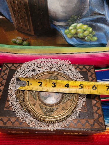 Antique Bevelled Glass Pocket Mirror - Picture 6 of 7