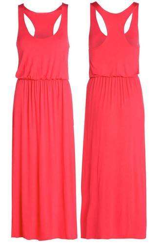 Womens Maxi Dress Ladies Puffball Baloon Toga Racer Back Vest maxi Long Dress - Picture 12 of 15