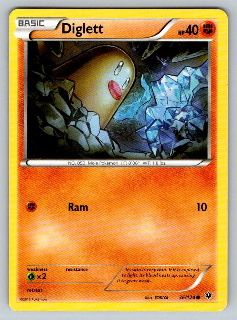 2016 Pokemon XY Fates Collide Diglett 36/124 NM | eBay