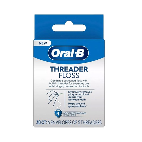 ORAL-B Glide Pro Health THREADER FLOSS 6 Packets of 5 Threader total 30ct-3 pack - Picture 3 of 6