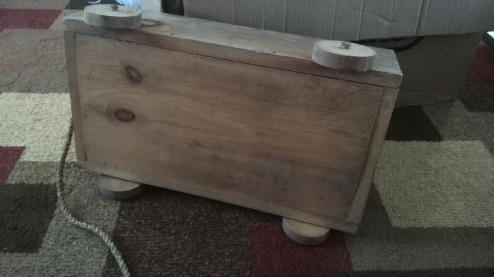 Vintage COCA-COLA RED WOOD CRATE WAGON; Wooden Folk Art; Coke Advertising
