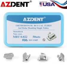 50Sets Dental Orthodontic Buccal Tubes 2nd Molar MBT.022 MIM Bondable Tube USA