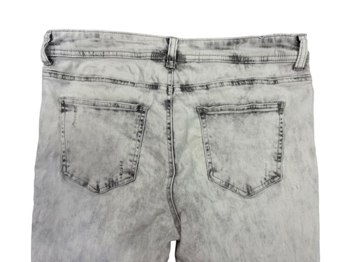 Pantalones de mezclilla para mujer LIFE & STYLE pierna ajustada desgastados lavado ácido puños con cremallera talla 14 - Imagen 10 de 16