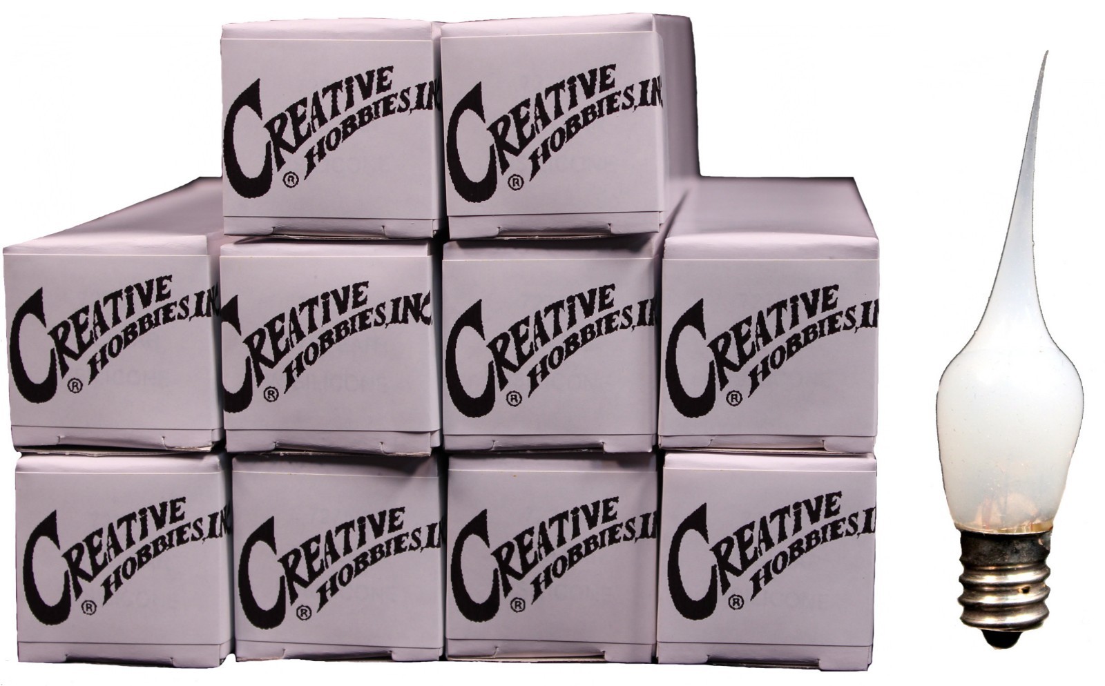 10 Pack of Mini Silicone Dipped Candle Light Bulbs, 3 Watt White Silicone