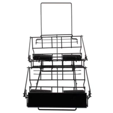 4 Airpot Coffee Display Commerical Black Wire Pot Rack Two Tier w/ Drip Trays