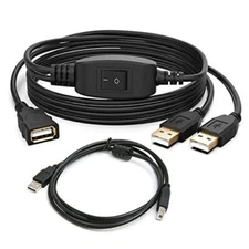 Herfair USB Splitter - 1 in 2 Out USB Splitter Y Cable Printer Cable  