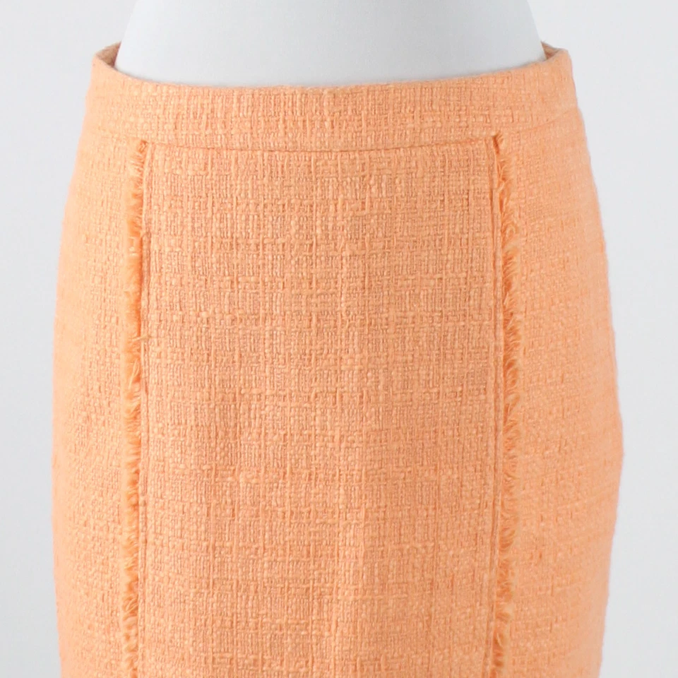 Naranja Texturizado 100% Algodón KENAR Flecos Ribete Sobre Rodilla Falda 2 Foto 2 de 4