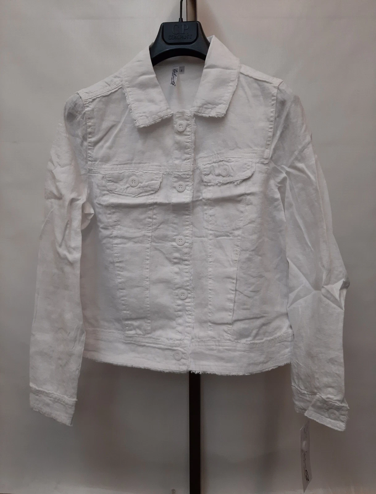 Lulu B Womens Long Sleeve Linen Travel Jacket White Size Small LIN7403