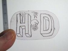 vtg 1960s 1970s Tattoo acetate stencil HD Skull signed HAR2