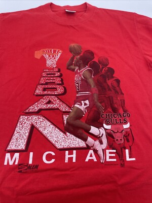 Vintage 1990 Michael Jordan Salem Basketball Single-Stitch Red T