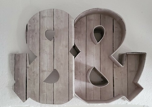 11" "&" Alphabet Letter Wood panel look Box Decorative, Storage, Gift - Picture 2 of 4