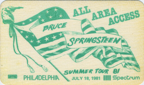 BRUCE SPRINGSTEEN 1981 Backstage Pass Philadelphia Spectrum 7/18 - Picture 1 of 1