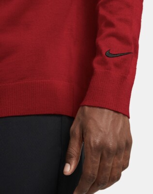 Nike Tiger Woods Knit Sunday Red Golf Sweater Pullover Men's | eBay