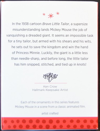 Hallmark 2013 - Brave Little Tailor - 2do en piezas de ratón de la película de Mickey - sin usar, en caja - Imagen 3 de 3