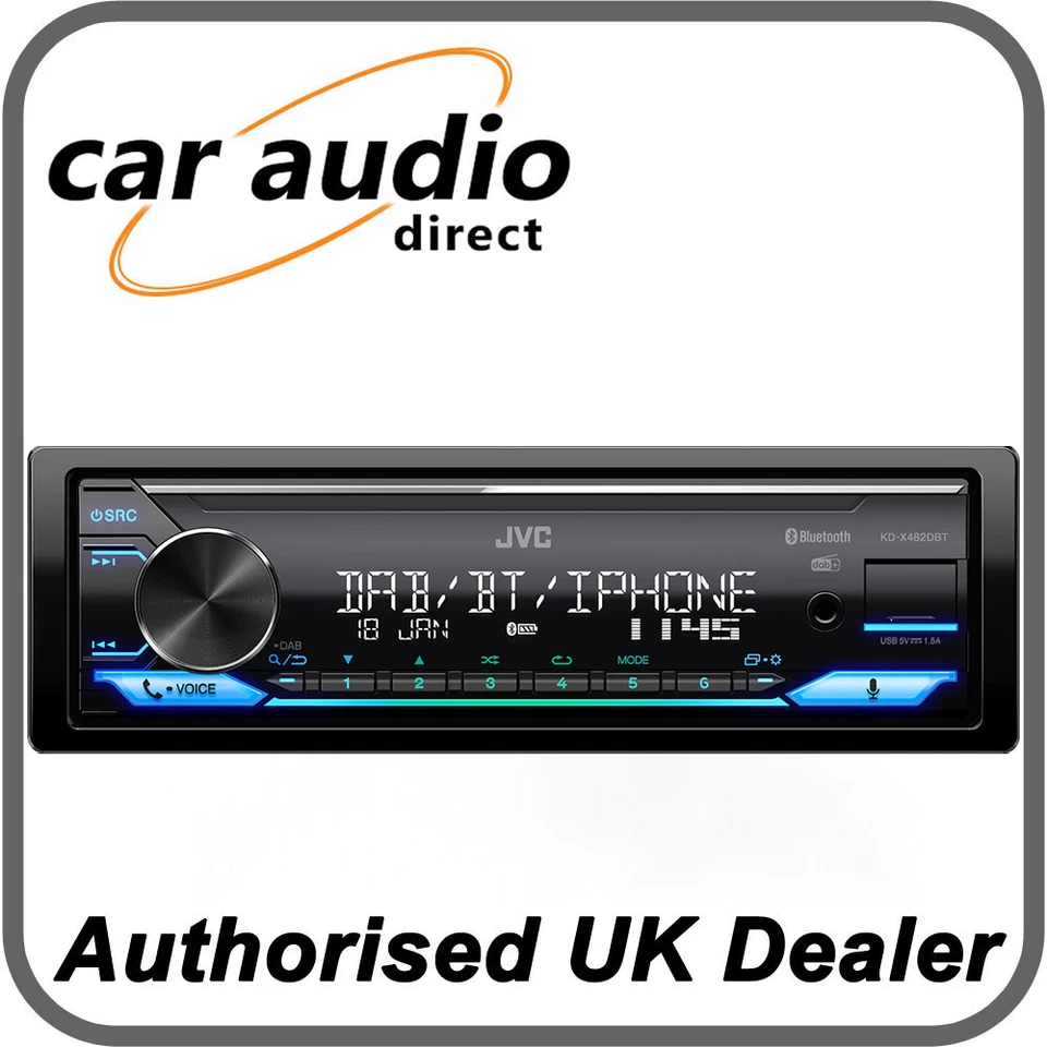 JVC KD-X482DBT Mechless Digital Media Receiver with Bluetooth Front USB/AUX DSP - Image 2 of 4