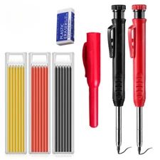 Deep Hole Long Head Markers Pen Pencils Carpenter Refill Leads Woodworking Tools