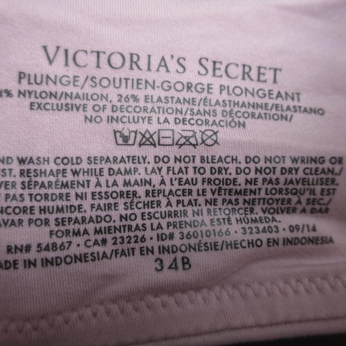 Sujetador Victoria's Secret Talla 34B Púrpura Encaje Acolchado Inalámbrico Cierre Ajustable Espalda - Imagen 10 de 11