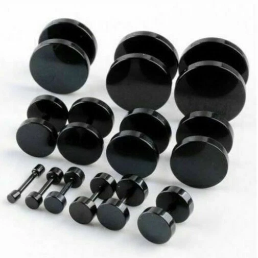 ZKGYUS 4 Paia Orecchini da Uomo Donna in Acciaio Inossidabile,Tondo,Senza Buco Finti, Cerchi, Non-Piercing Orecchini (4 Colori