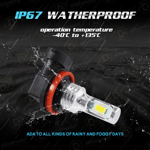 RIDROID H11 H8 H9 LED Headlight Kit High Low Beam Bulbs Super Bright 6000K White - Picture 10 of 20