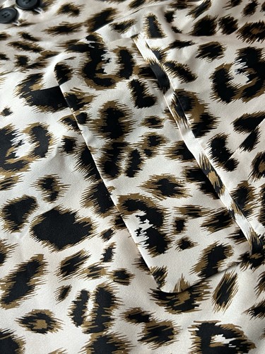 L’AGENCE Taryn Double Breasted Satin Leopard Print Blazer Cheetah Size 8 - Picture 7 of 15