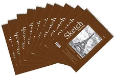 10 Pcs 50 Sheets 6 X 8" Top Bound Spiral Sketch Book Paper Pad for drawing Draft