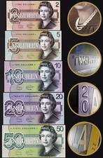 ANGUILA ISLAND 5 PIEZAS UNC SET 2 5 10 20 50 DÓLARES 2019 POLÍMERO HÍBRIDO QUE II