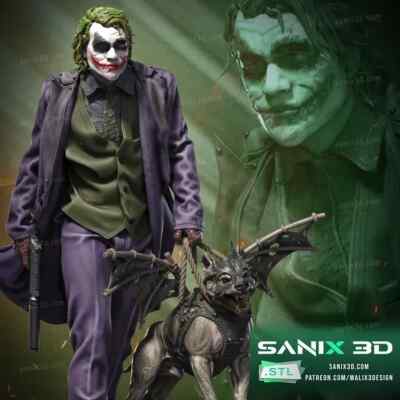 Joker, DC Comics, 1/4-1/24, Figur, Unbemalt, 3D-Druck, Statue, Sanix3D
