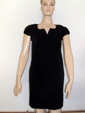 Sz 4 DIANE von FURSTENBERG DVF Luisa Black Dress Nylon Pocket Button Front Shirt
